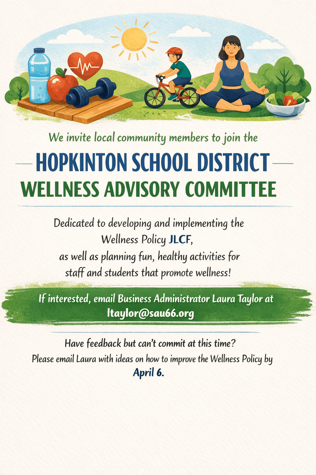 Invitation to join the Wellness Committee